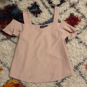 Cute blush shoulder peep shirt
